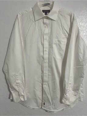 Nordstrom Traditional Fit Dress Shirt Mens 16.5-36 White Smartcare Cotton # 606